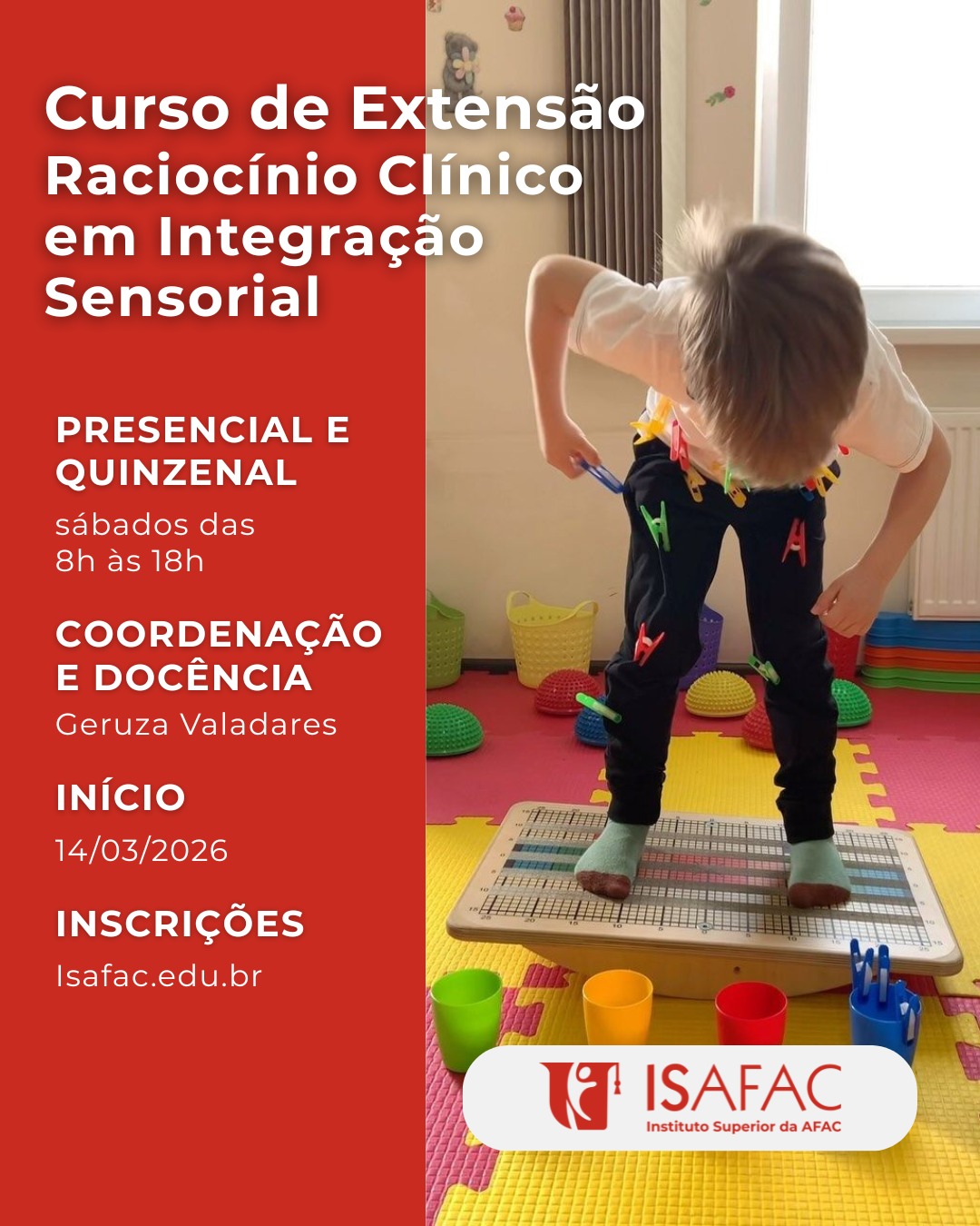 Incrição Curso de Extensão Raciocinio Clinico em Integracao Sensorial